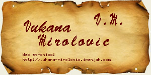 Vukana Mirolović vizit kartica